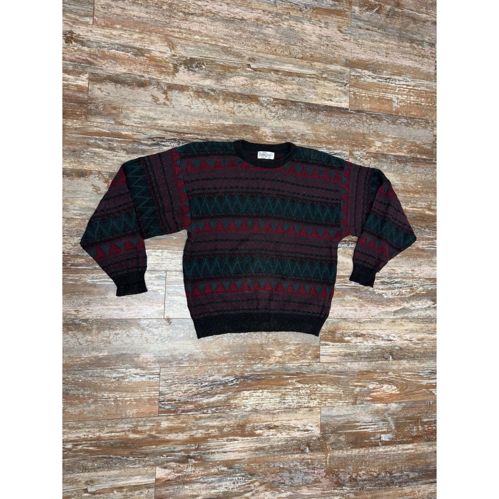 Vintage 90's Jantzen Geometric Sweater Size XL *See Info* Made In USA Red Green